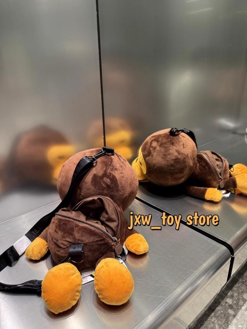 Unisex Baby Milo Bape Monkey Soft Plush Shoulder Bag Sling Bag Crossbody Bag