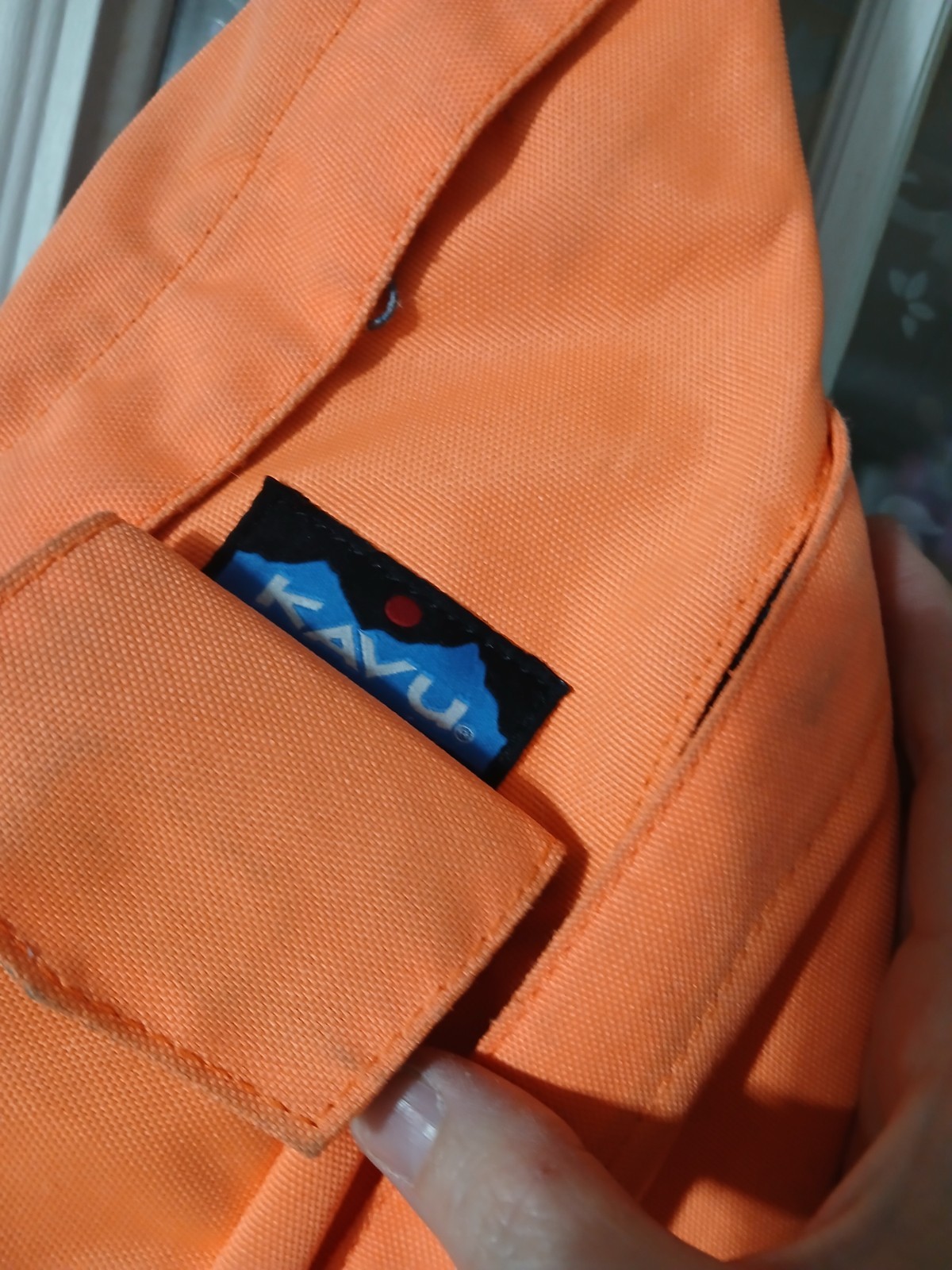 KAVU Adjustable Rope Sling Bag Bright Orange- Crossbody Outdoor Pockets