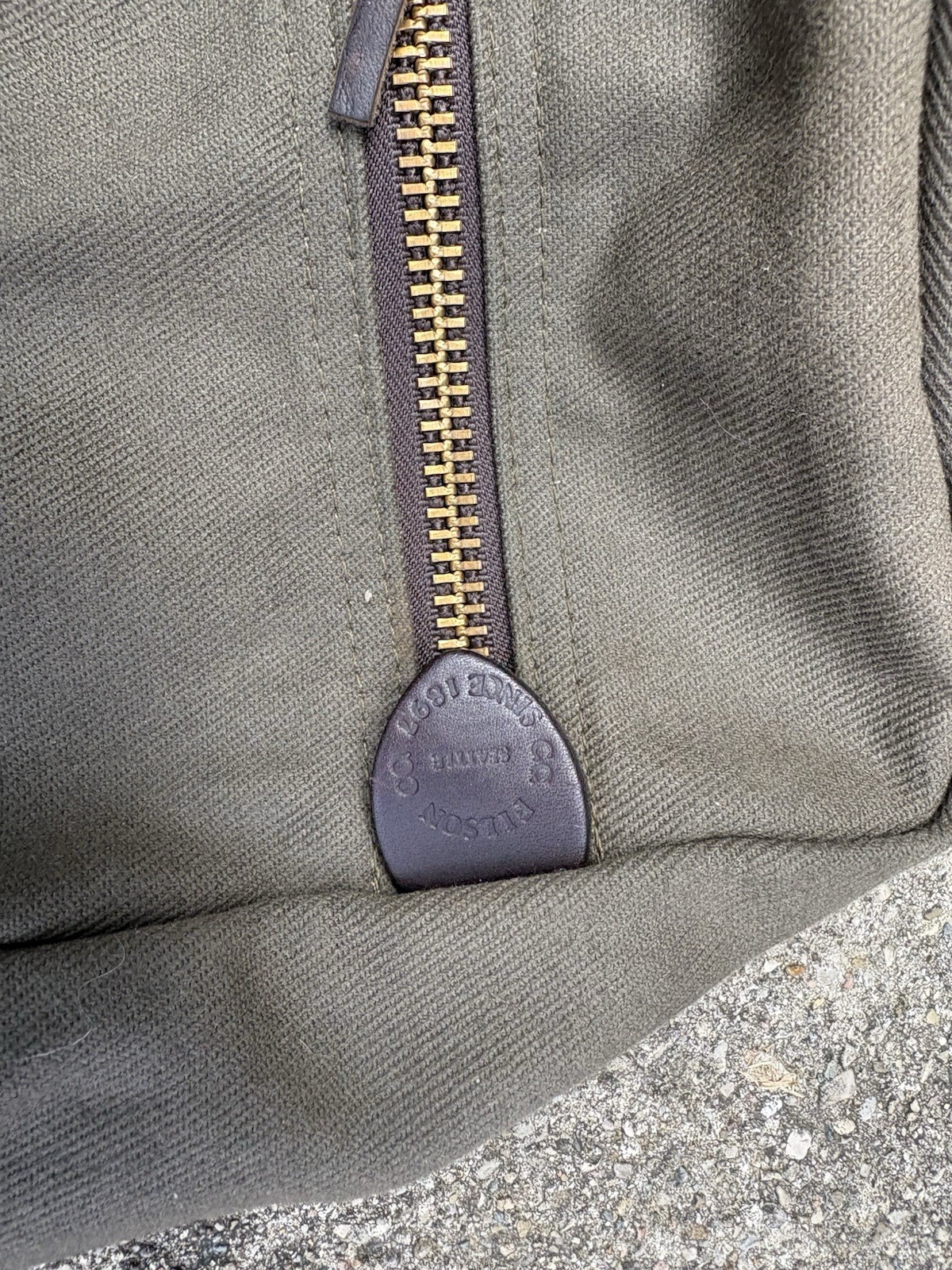 Filson Rugged Twill Garment Bag Otter Green Style 270 Leather USA Suitcase VTG