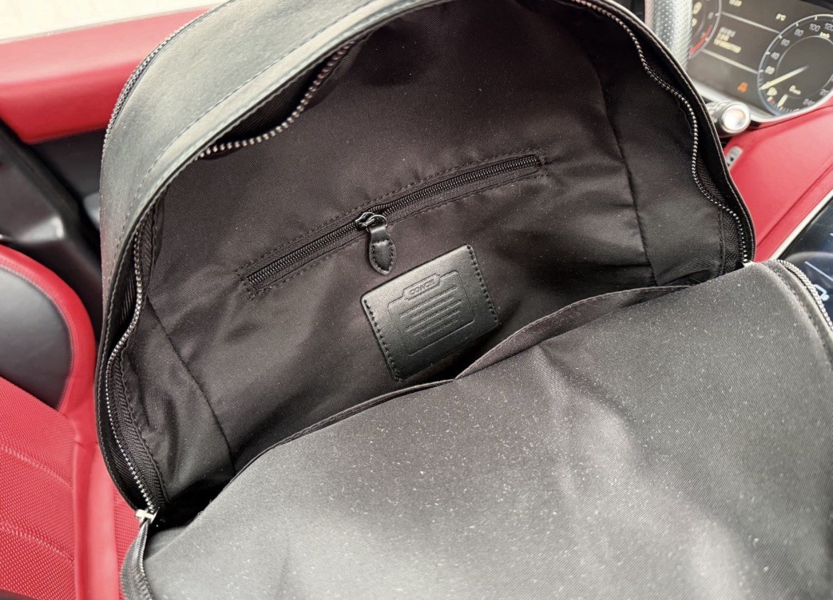 West Backpack In Signature Canvas With Varsity Stripe Coach mens backpack