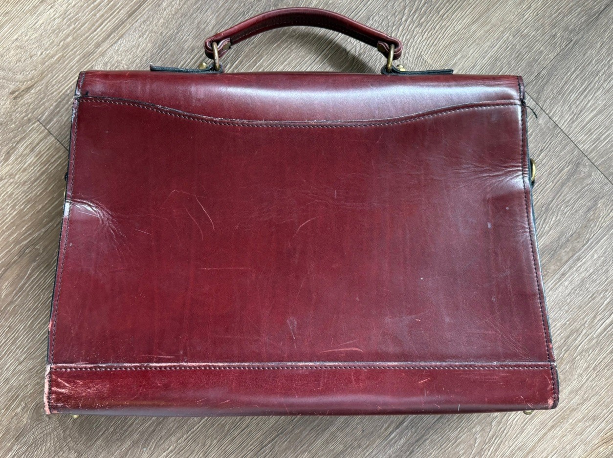 SCHLESINGER BROTHERS Cordovan Heavy Leather Briefcase / Lawyer Bag – USA