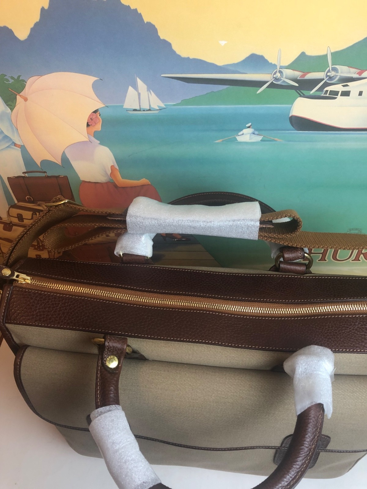 Ghurka Original Collection No.17 Satchel Vintage Leather/Vint Twill Business bag