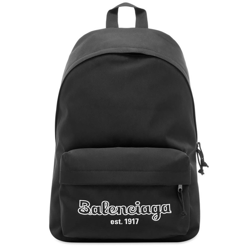 Balenciaga Explorer Backpack Black Nylon Script Logo 503221 Men’s