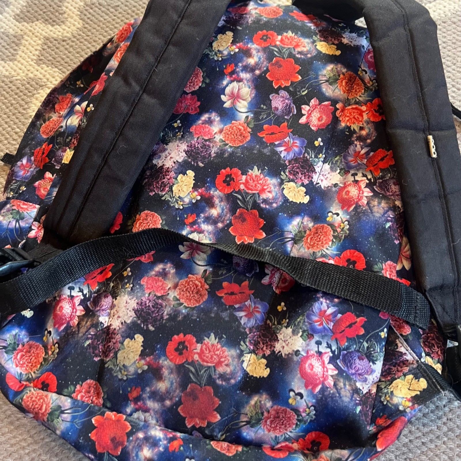 Vans Realm Classic Patch Galaxy Floral Print Backpack Bookbag Warped tour