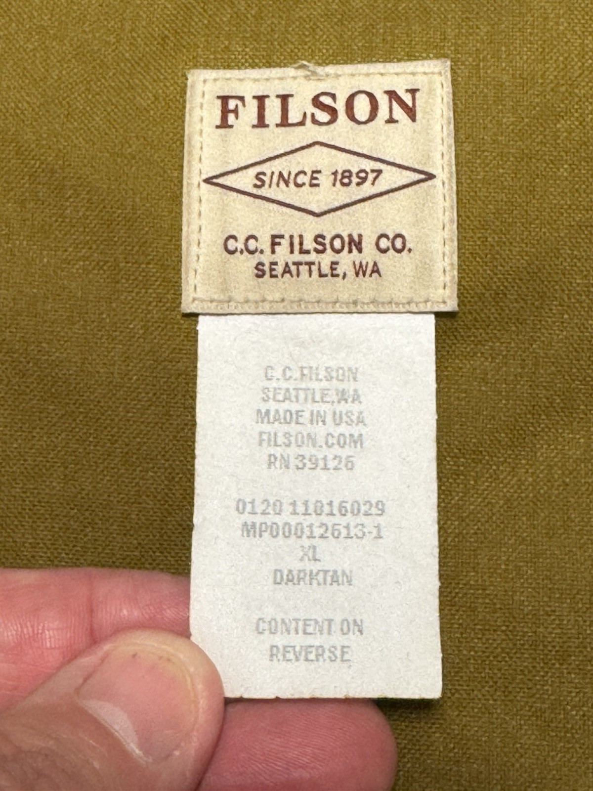 Filson Tin Cloth Shooting-Shell-Game Bag Extra Large USA made