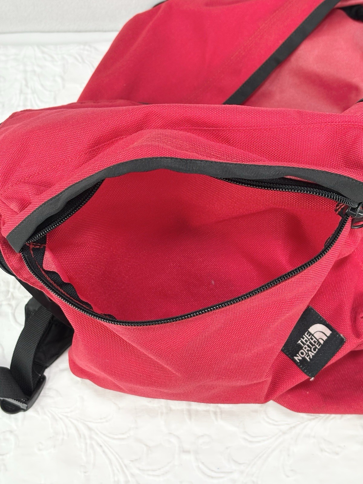 VTG 80s The North Face Backpack Red Minimalistic Design School Travel EUC