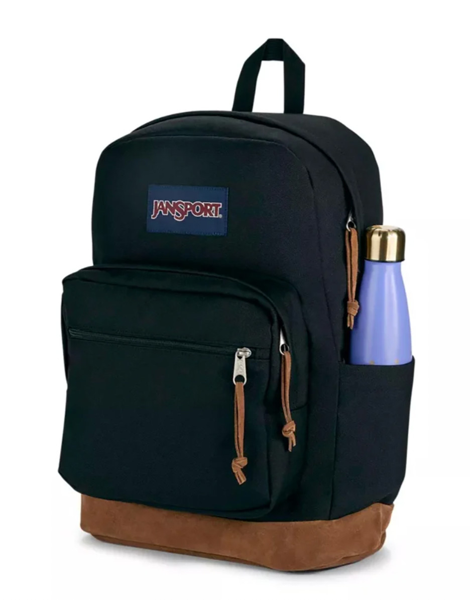 New JanSport Right Pack Backpack Black Suede Bottom School Laptop Bag One Size