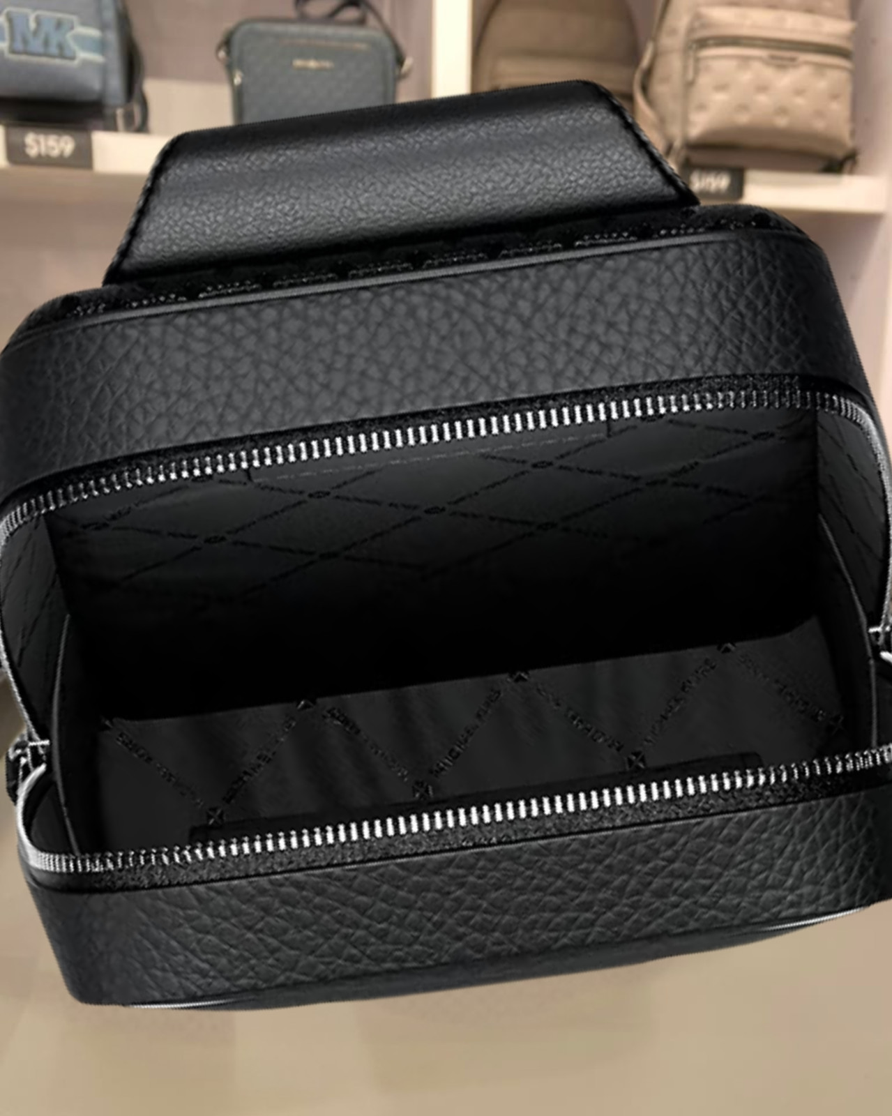 Michael Kors Cooper Medium Pebbled Leather Sling Pack Black Men Crossbody