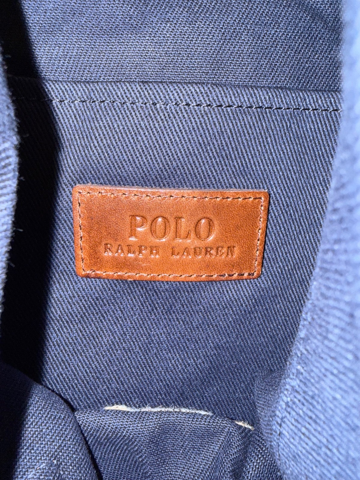 NWT Polo Ralph Lauren Navy FLAG SWEATER BEAR Cotton Twill Embroidered Tote Bag