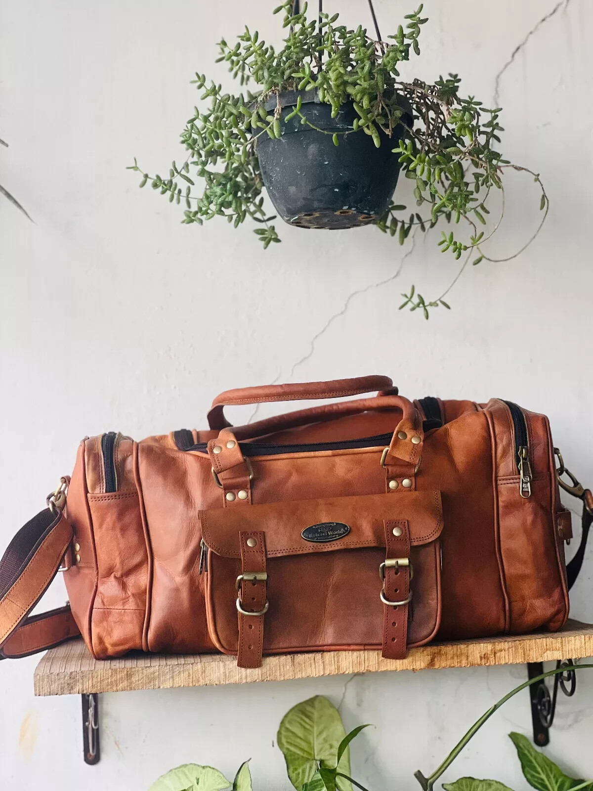 Handmade Oil Finished Leather Duffel bag Travel For Men And Women