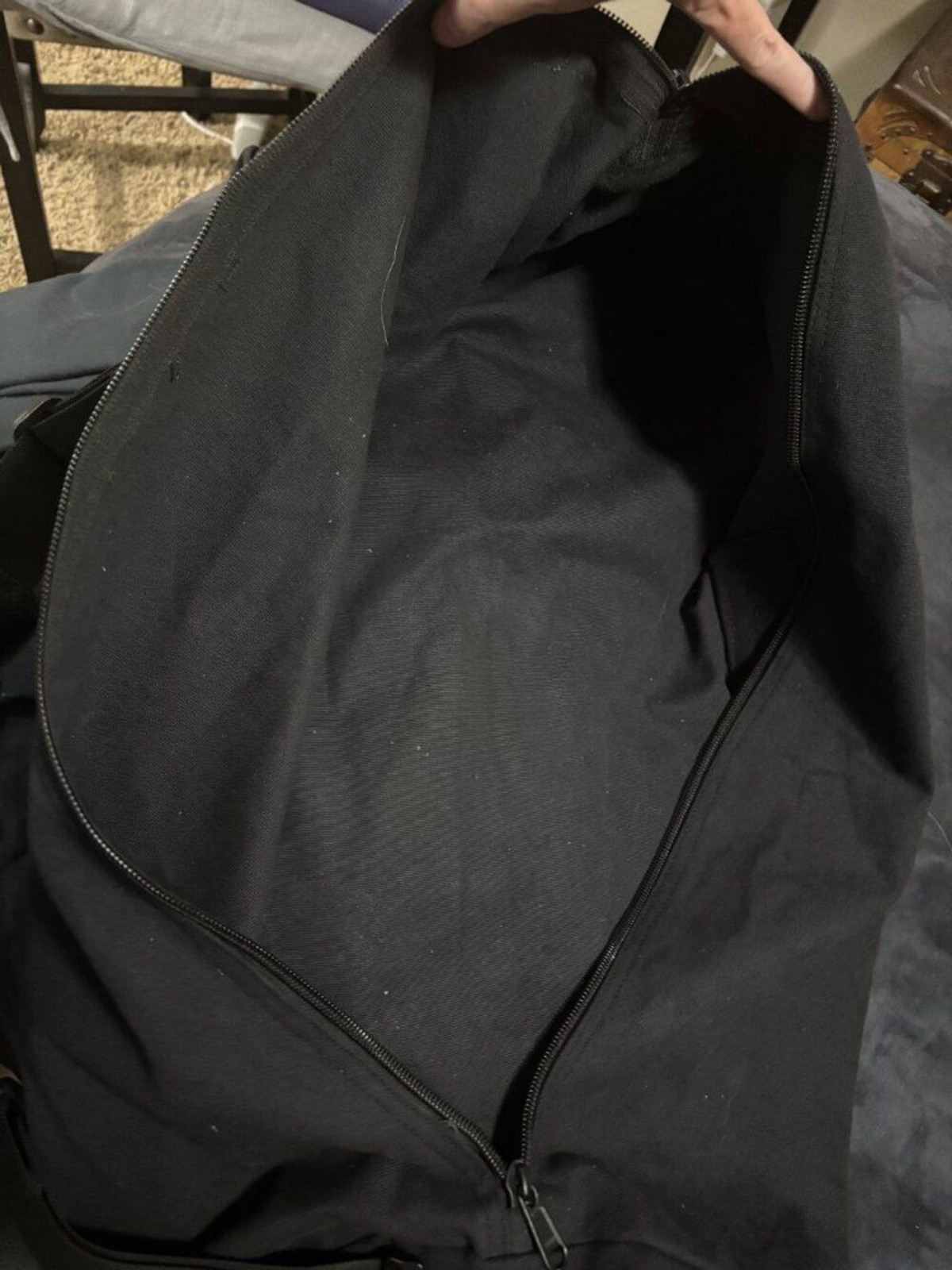 Black Heavy Duty Canvas 36″ Cylindrical Duffle Bag