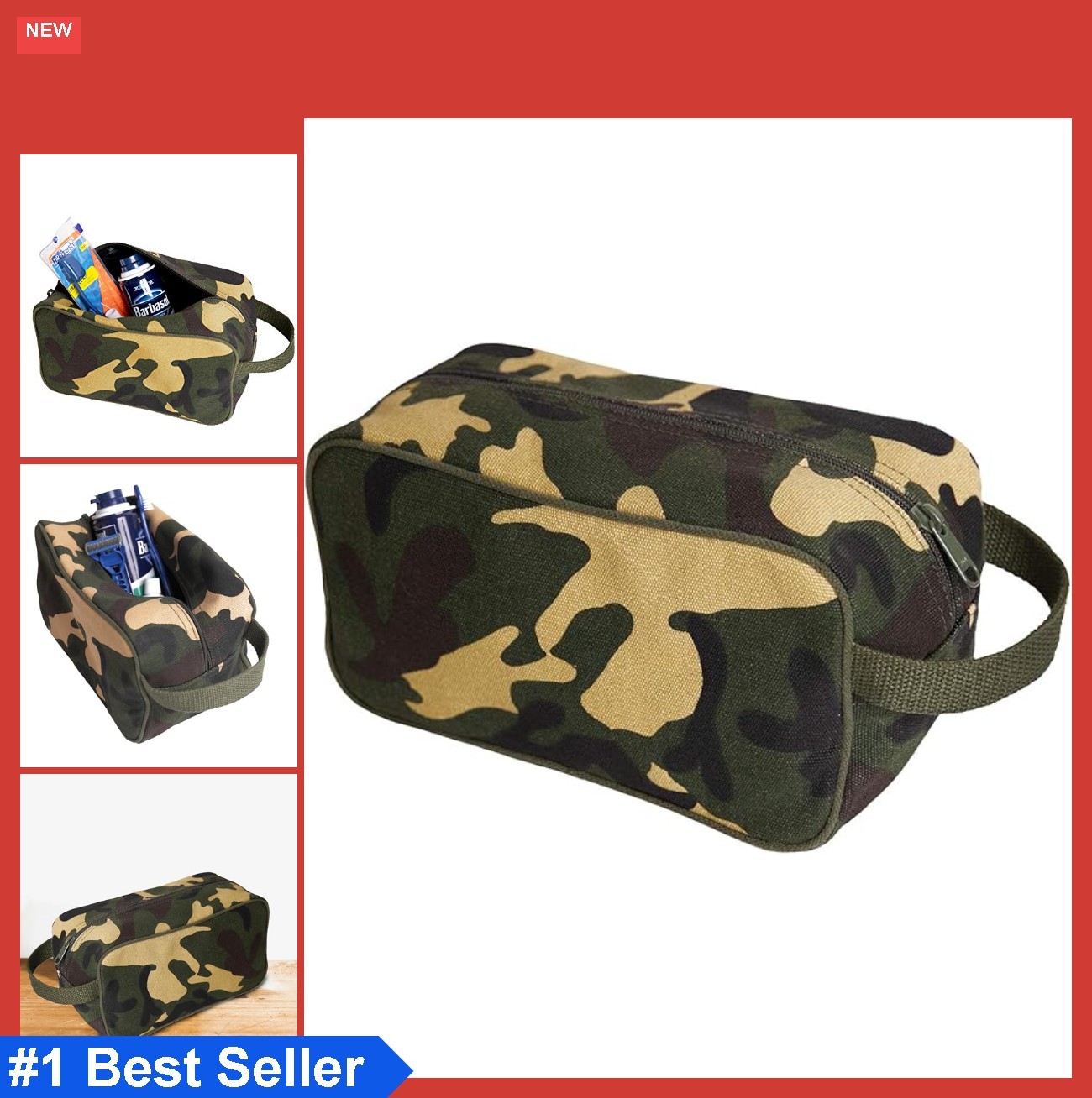 Heavyweight Canvas Travel Dopp Kit Toiletry Organizer Shave Shower