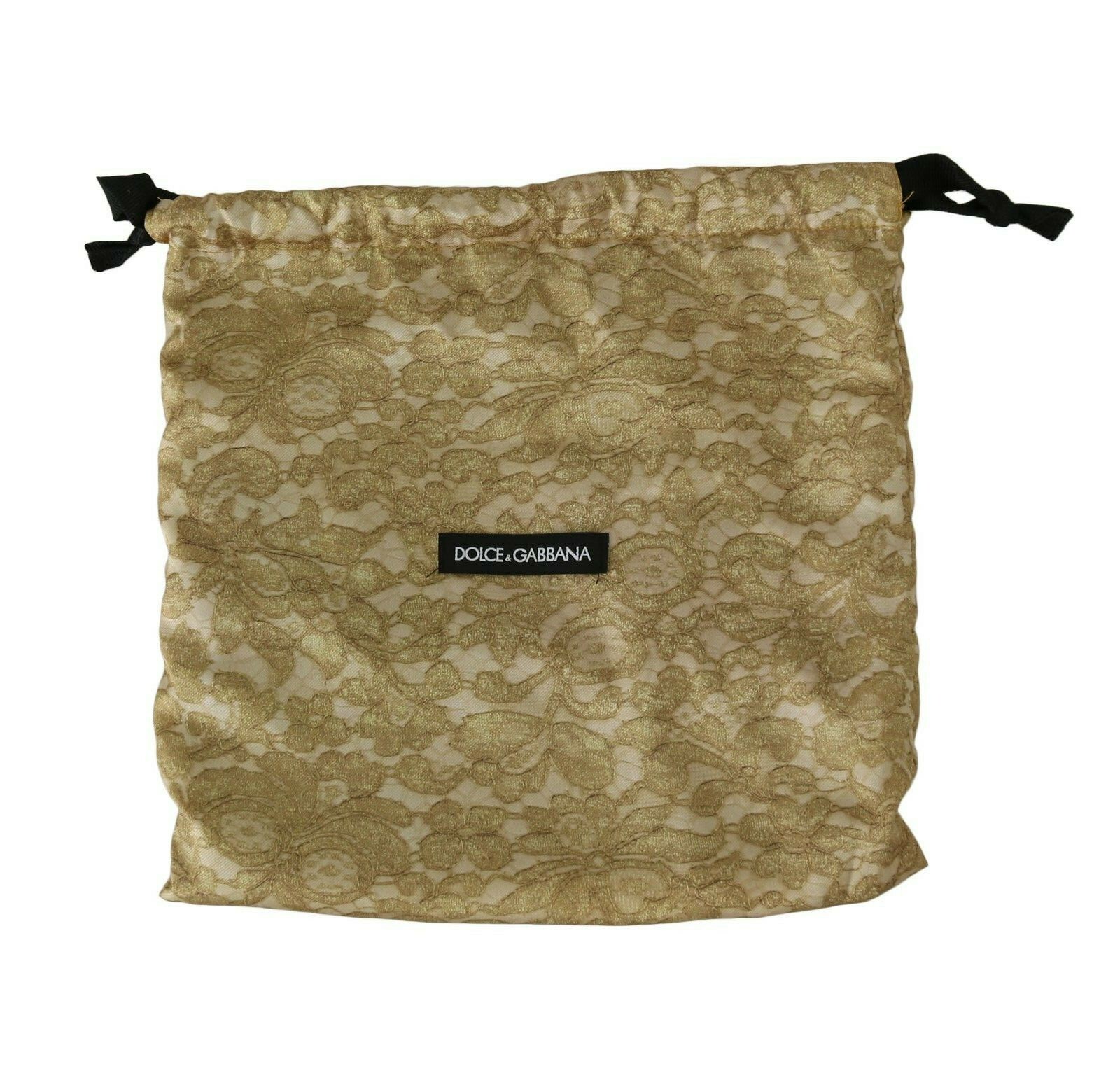 DOLCE & GABBANA Dustbag Cover Bag Lace Beige Drawstring Small 26cm x 27cm