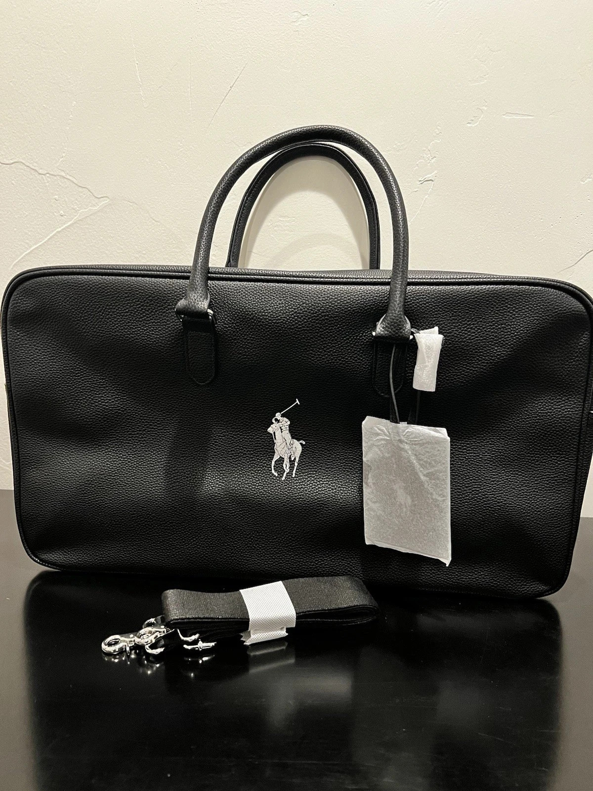 Polo Ralph Lauren Limited Edition Black Duffle Tote Travel Bag Fragrance Bag