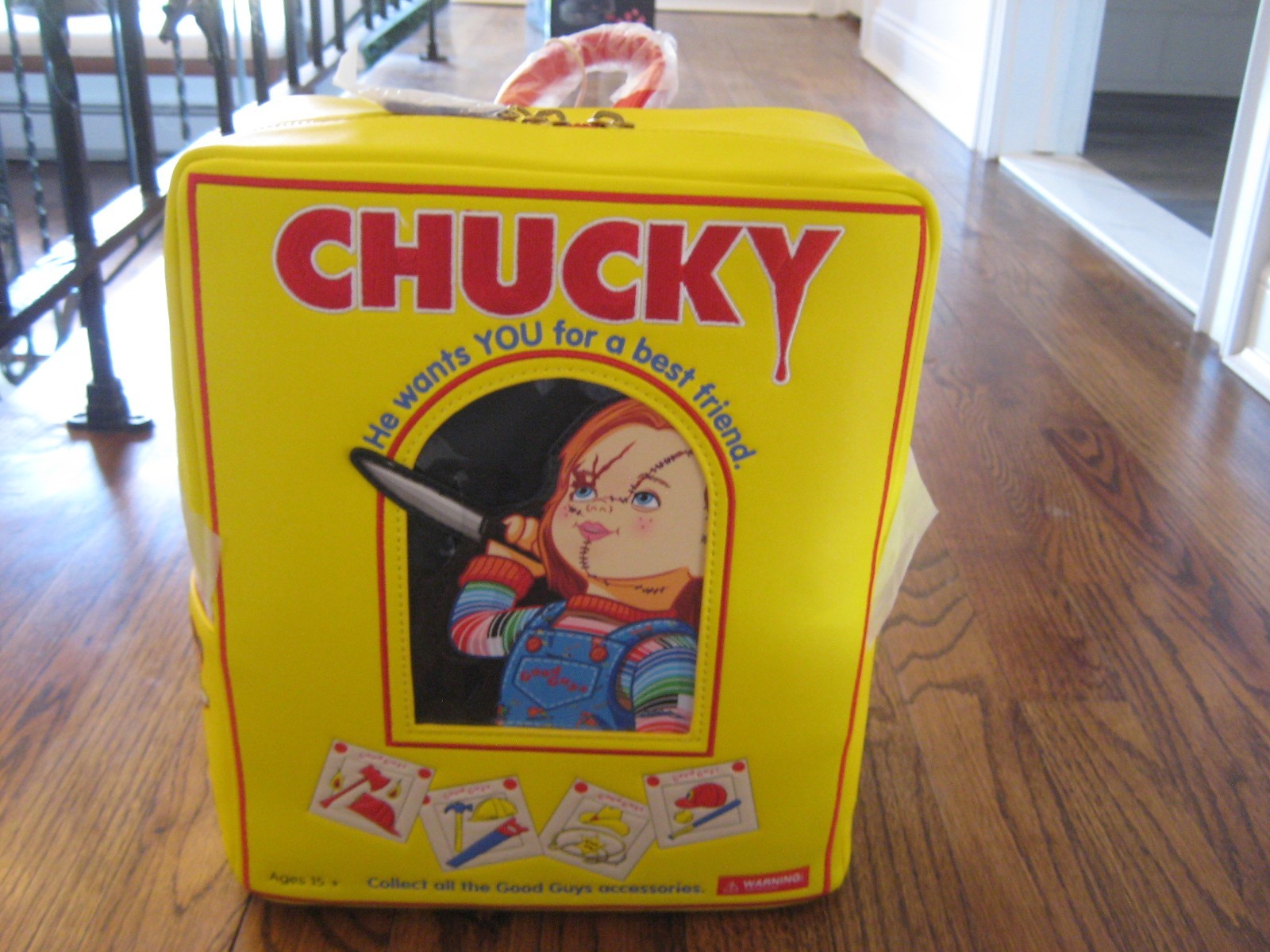 Child’s Play Loungefly Chucky Good Guys Box Mini Backpack + Wallet New!