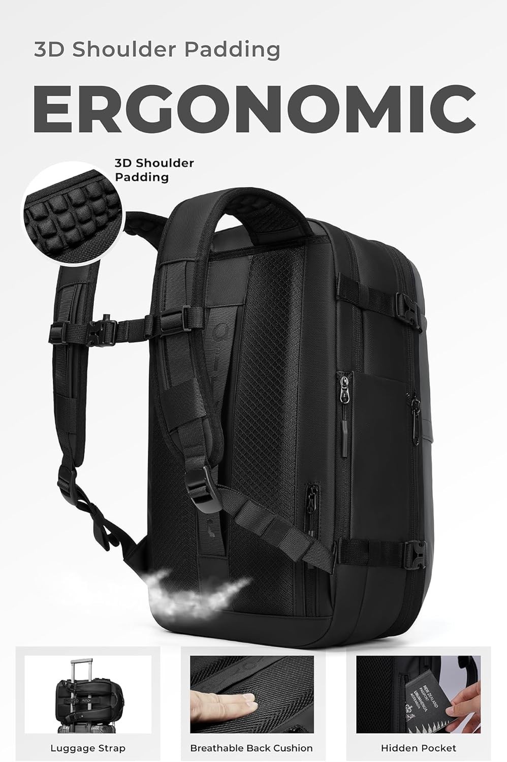 Vacuum Seal Travel Backpack 60L with Expandable HyperSeal Air Compression Vacuum
