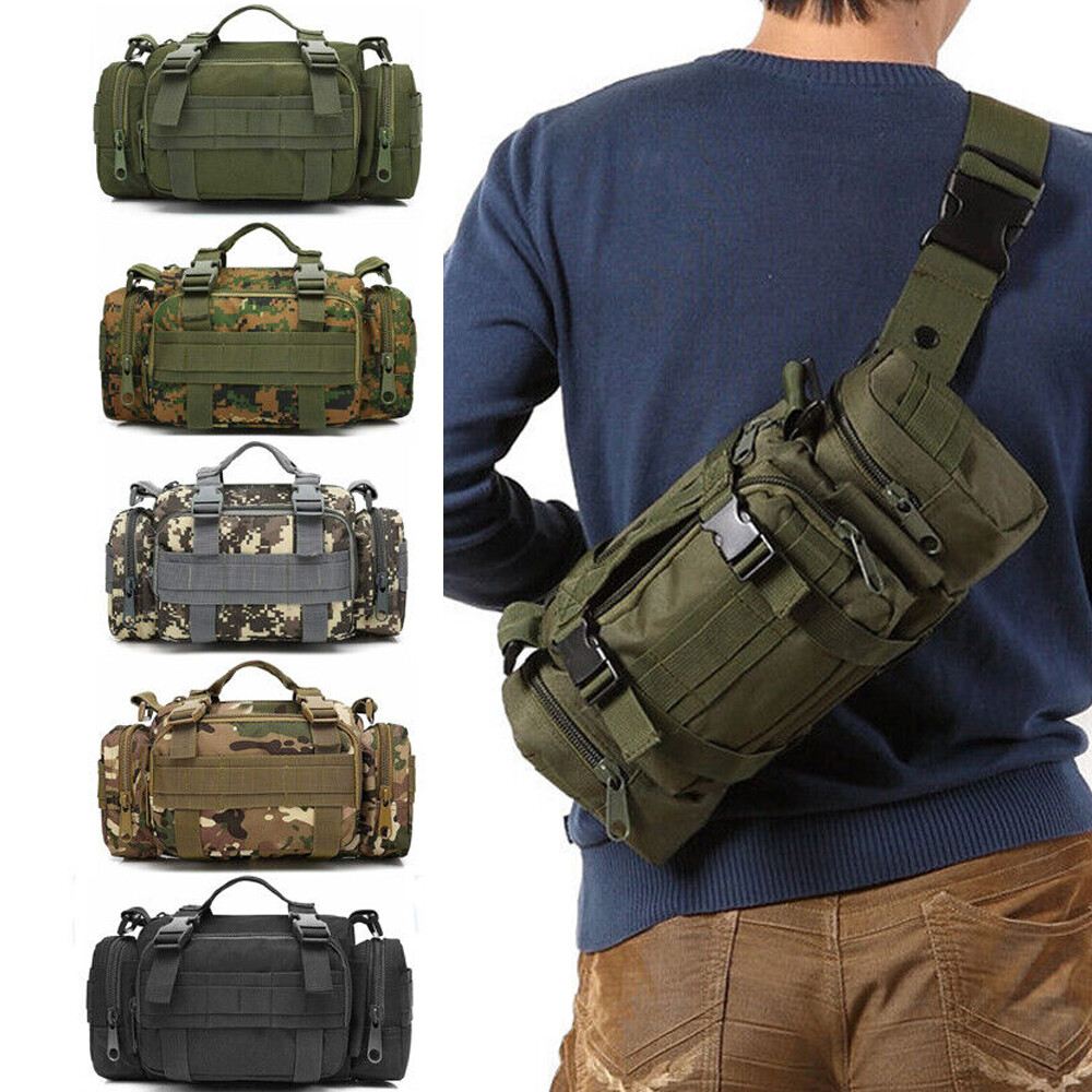 Mens Outdoor Tactical Duffle Bag Shoulder Bag Sports Gym Travel Hiking Small Bag