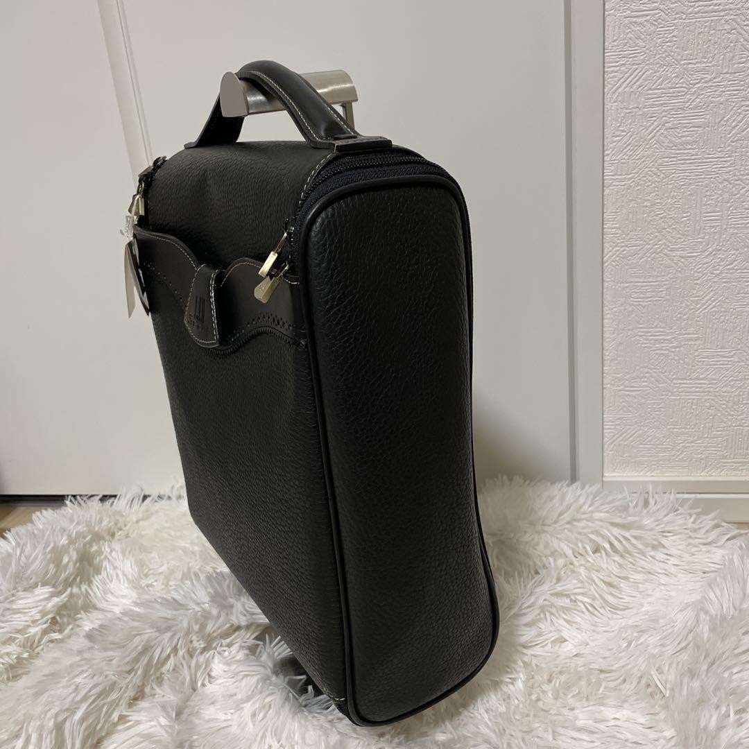 Dunhill Black Leather Briefcase Business Bag 38cm