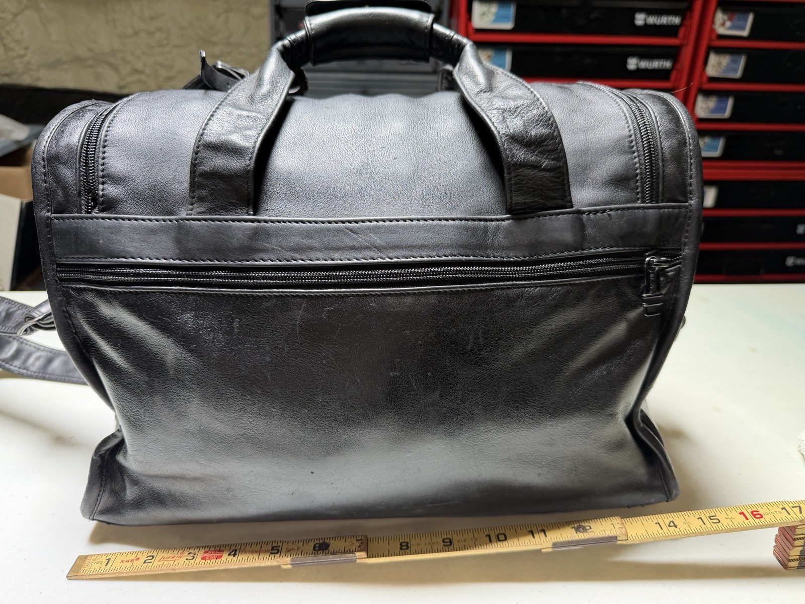 TUMI Black NAPA Leather Carry-On Travel Bag, 961D3 Super Soft & Very Strong