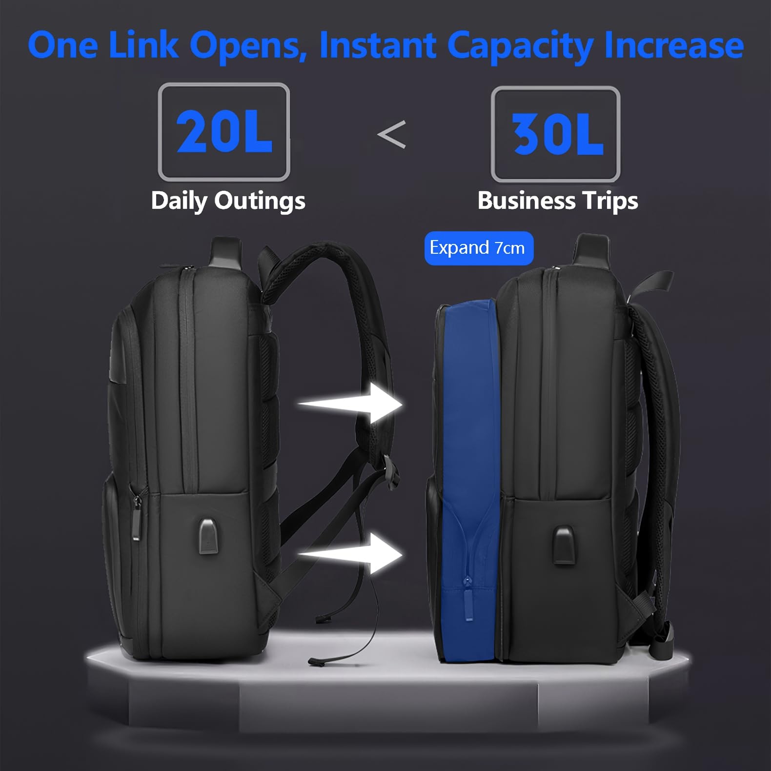 Travel Laptop Backpack for Men Expandable Business Backpack Fits 17-inch Lapt…