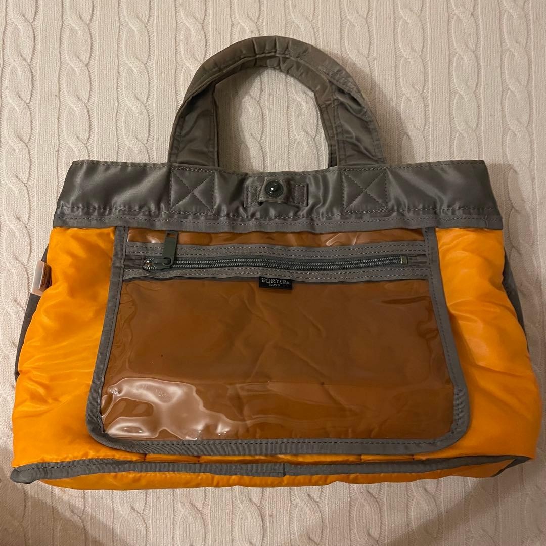 PORTER Yoshida TANKER Mini Tote Bag Handbag Silver Grey made in Japan Authentic