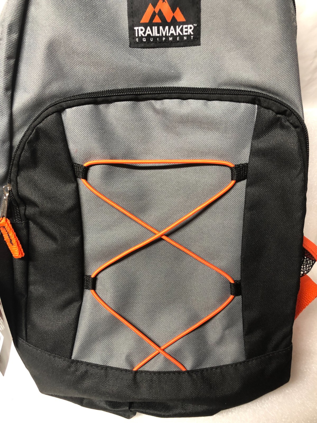 New with Tag Trailmaker Equipment Backpack Gray Black Orange 17X14X5 Never Used