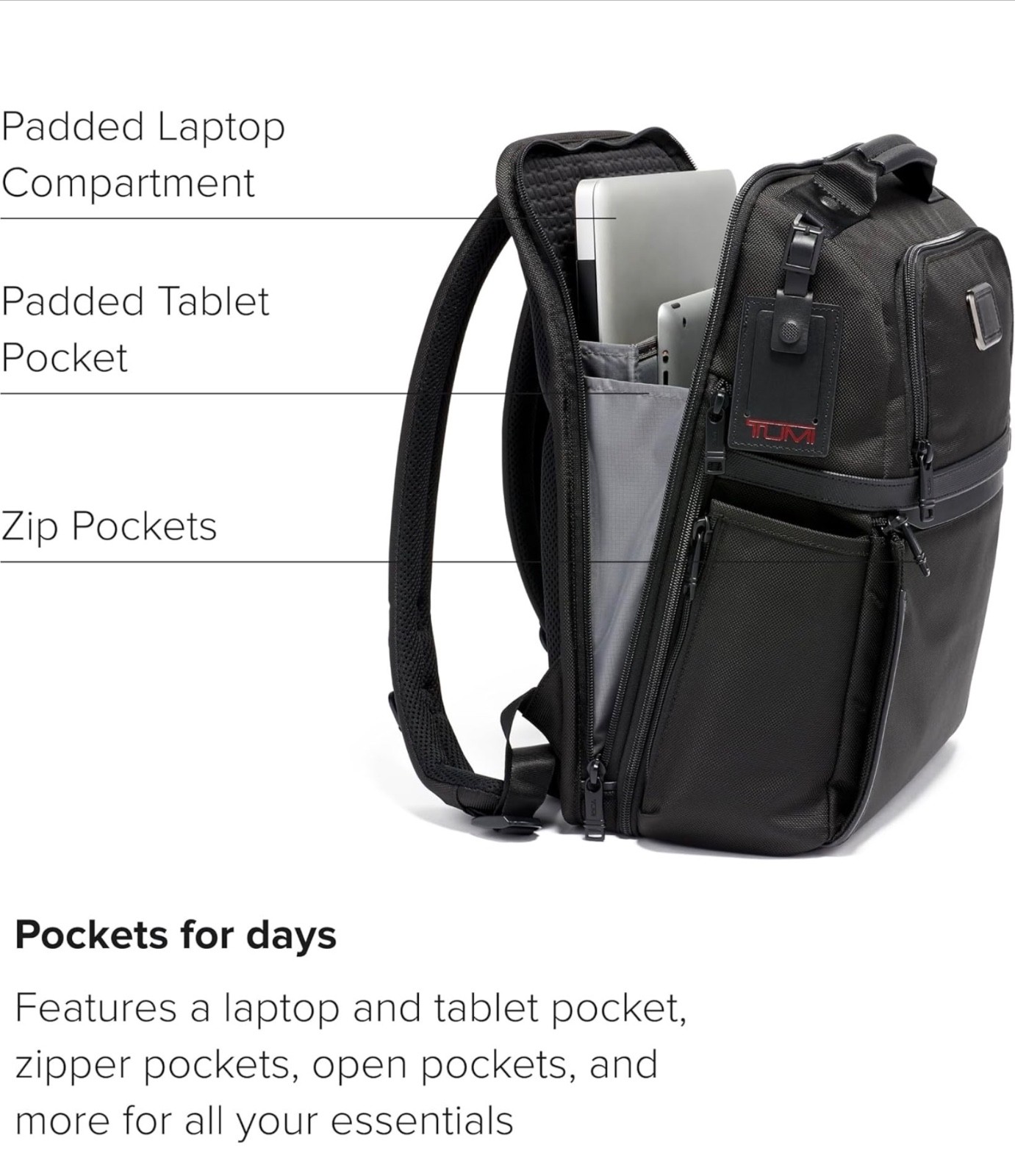 NEW Tumi ALPHA 16.5” Ballistic SLIM SOLUTIONS BRIEF PACK Laptop Backpack – BLACK