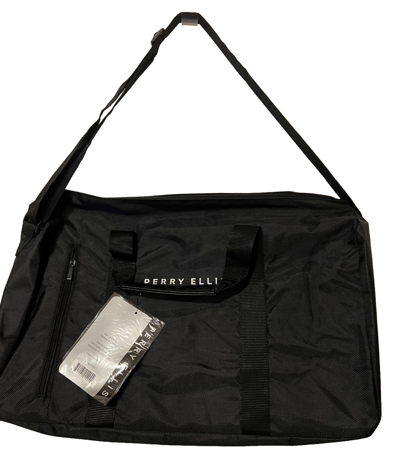 Perry Ellis-“Black Duffle Gym Bag”- Travel Luggage Carry On-(NEW WITH TAGS)