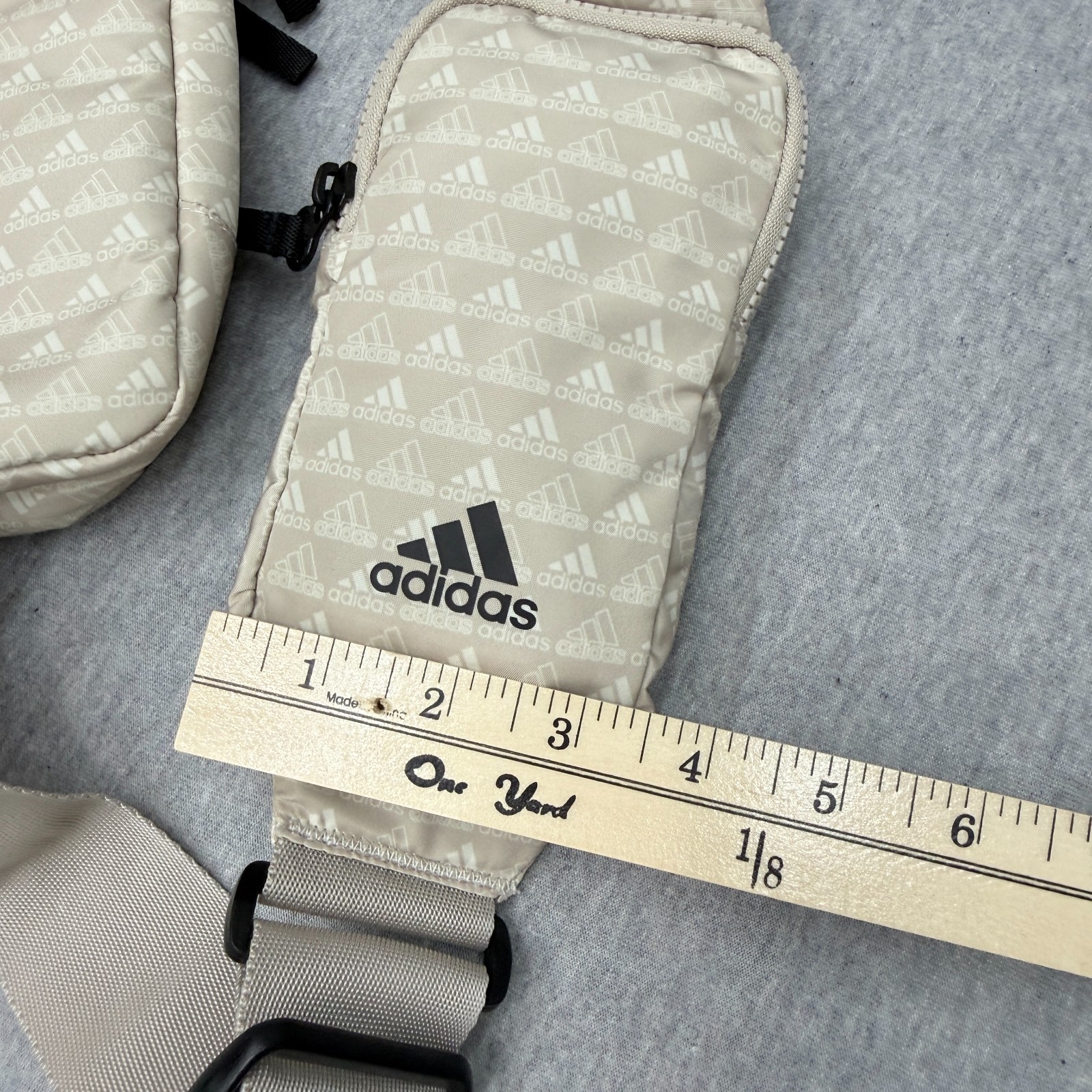 Adidas Essentials 2 Sling Crossbody Bag Beige All Over Mini Monogram Wonder Pack