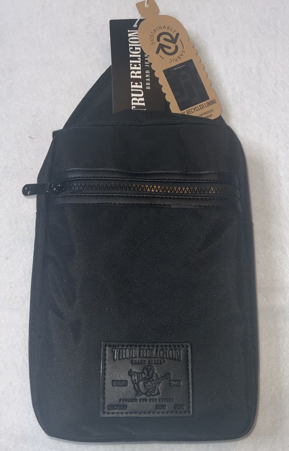 True Religion Black Unisex Buddha Patch YETA 2.0 Crossbody Bag TR104144 New