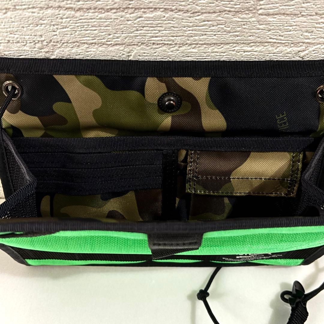 Master-Piece Multi-functional Sacoche Green Black 17x22cm Used Japan
