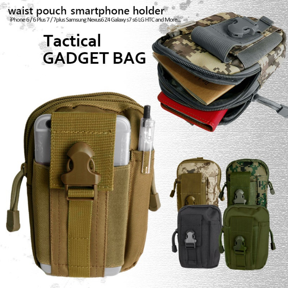 Universal Tactical Molle Cell Phone Holster Pouch Waist Pack Belt Bag Camo Case