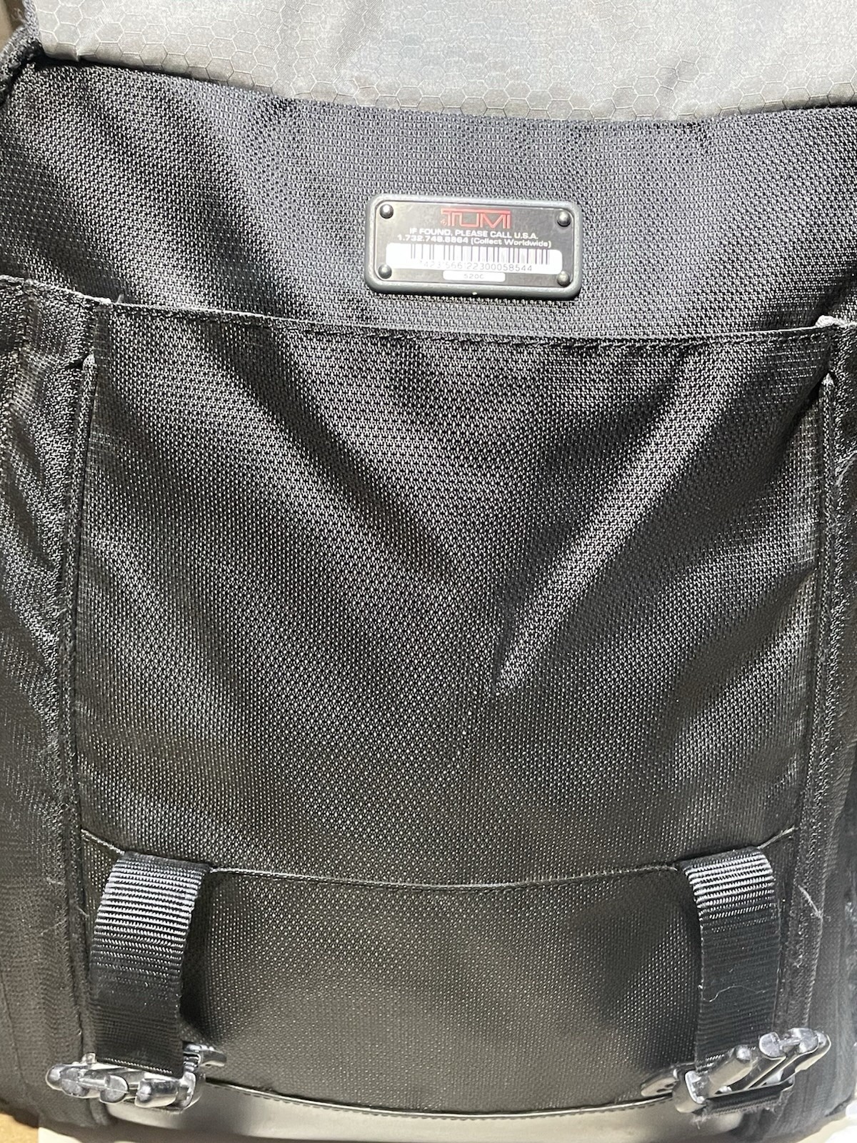 TUMI T2 Laptop Backpack. Ballistic Nylon & Leather 18”x14” Black Used