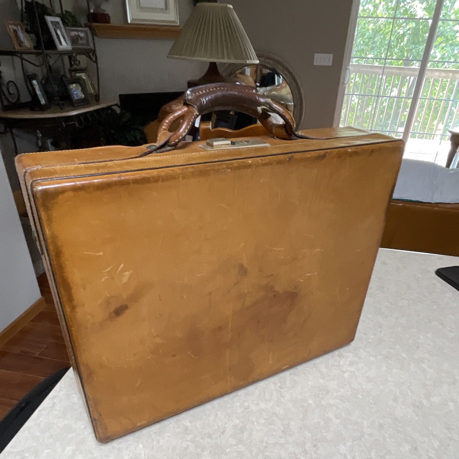 Hartmann Belting Leather Briefcase Tan Attache Case Vintage Luxury Business EUC