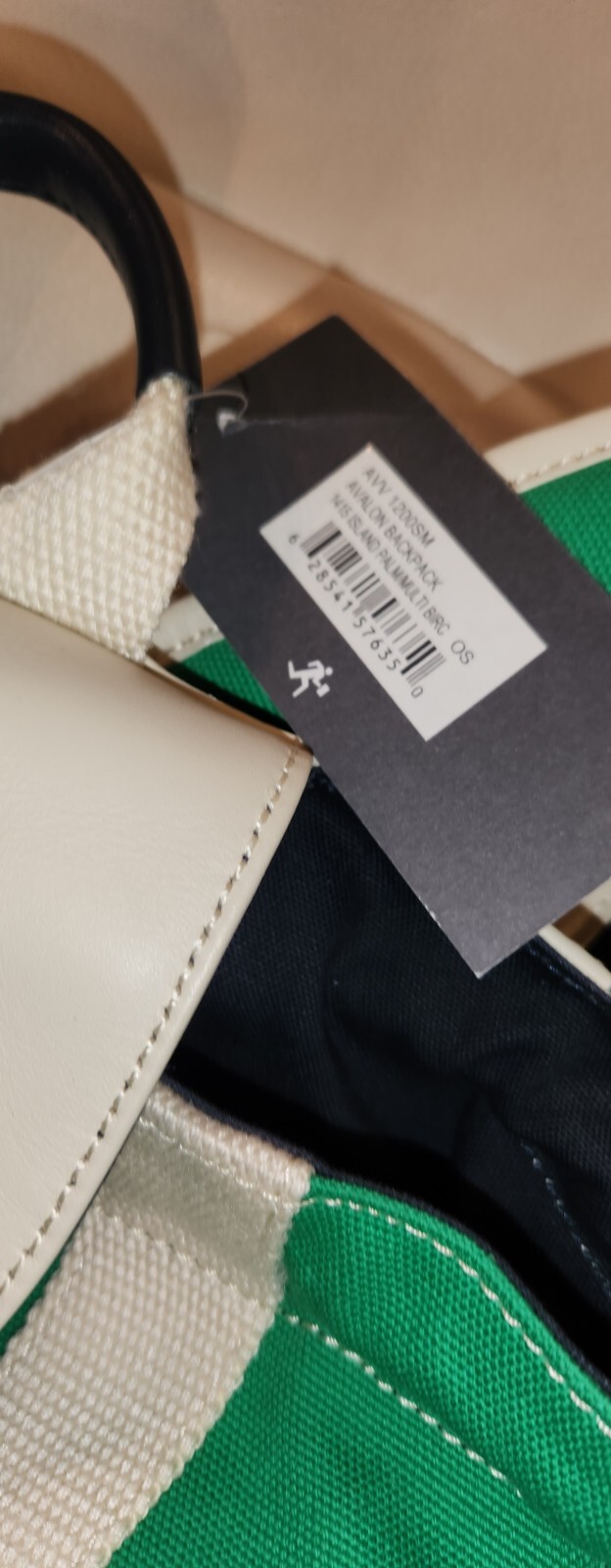 Want Les Essentiels Organic Avalon VEGAN Backpack OFF WHITE/GREEN