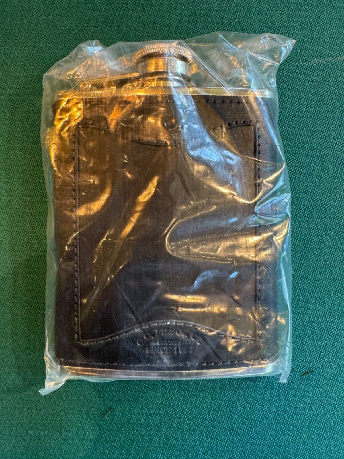 Vintage Filson Black Leather Stainless Steel 6OZ Flask New in Box Rare