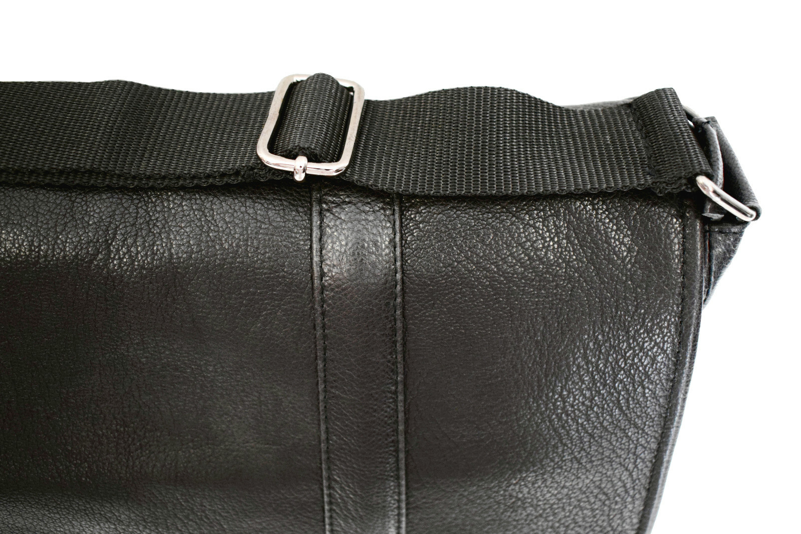 Men’s Real Leather Black Shoulder Bag Messenger Folder VIETRI LEATHER