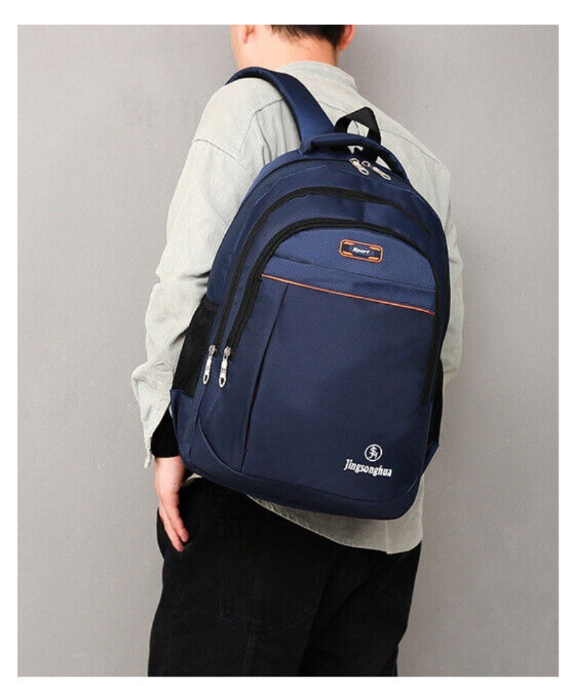Men’s Waterproof Backpack Laptop Bag for Work Travel School USB Charging Port