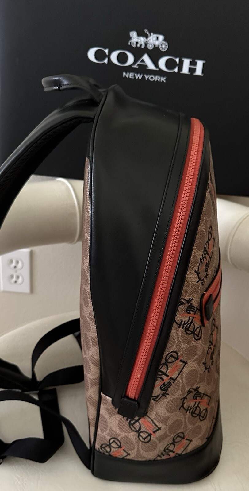 NEW COACH BARROW ABSTRACT HORSE & CARRIAGE SIGNATURE BACKPACK 4588