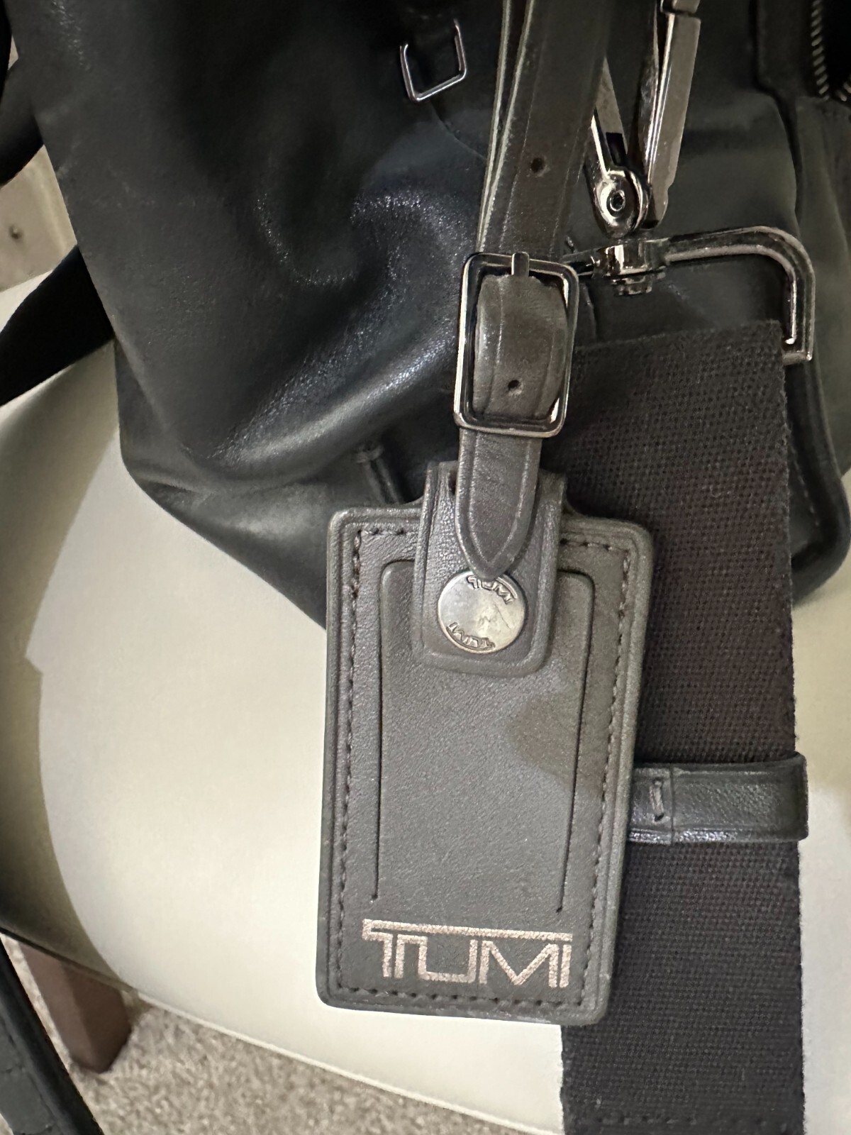 Tumi Harrison Madden Briefcase Black Leather Laptop Bag 63001D