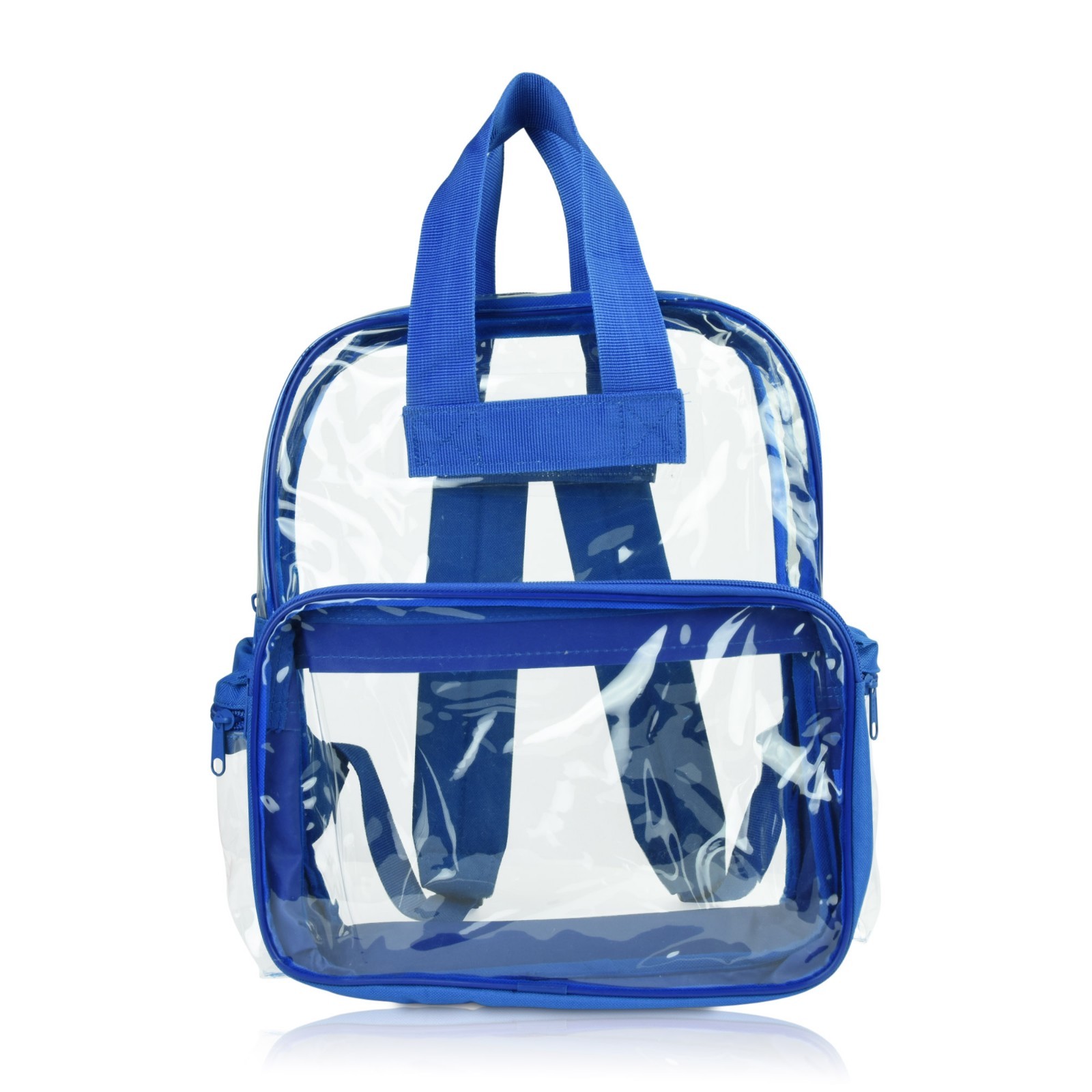 DALIX Clear Backpack Transparent School Bag in Royal Blue Small to Medium