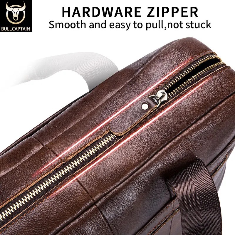 Genuine Leather Men’s Briefcase Laptop Bag 14 Inch Business or Office Work