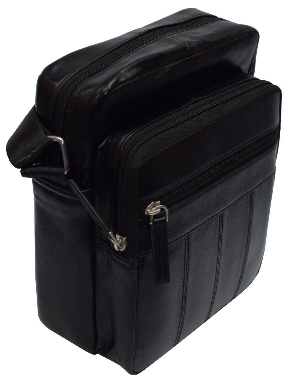 Genuine Leather Messenger Bag for Men Adjustable Shoulders Sling Crossbody Bag