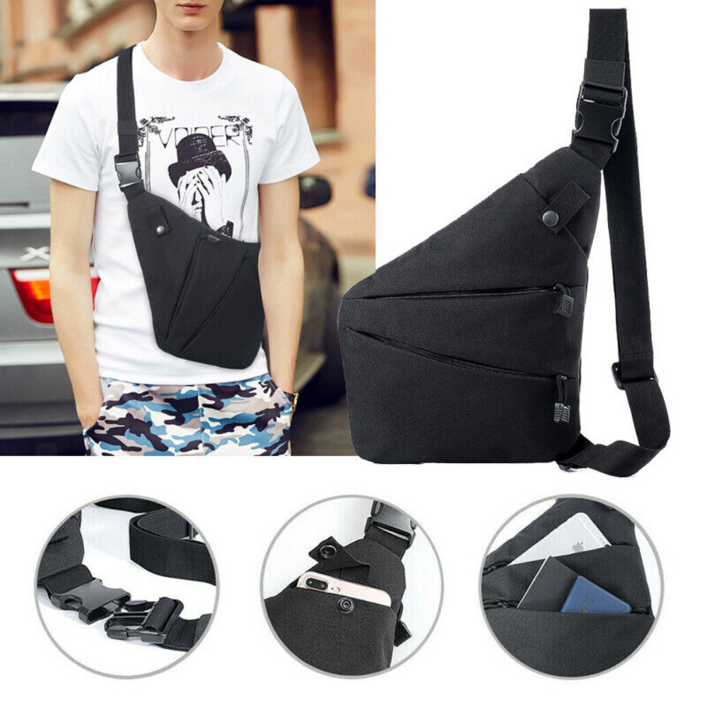 Left Right Shoulder Chest Bag Concealed Carry Tactical Gun Storage Bag for Men