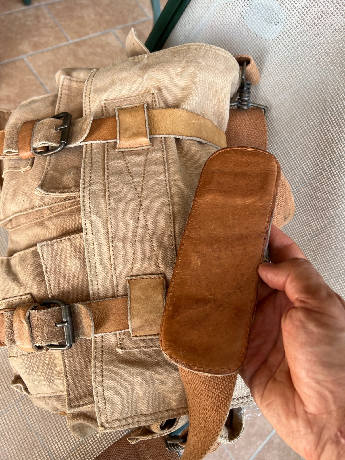 TIMBERLAND Messenger Shoulder Bag Colonial Cotton Leather Legend 554