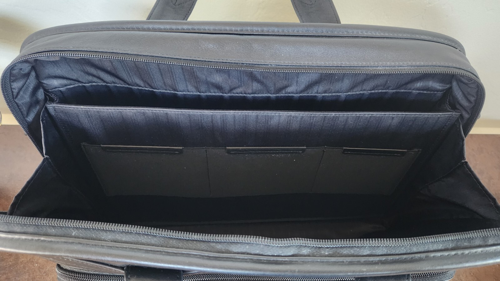 Tumi Alpha Black Leather Laptop Briefcase