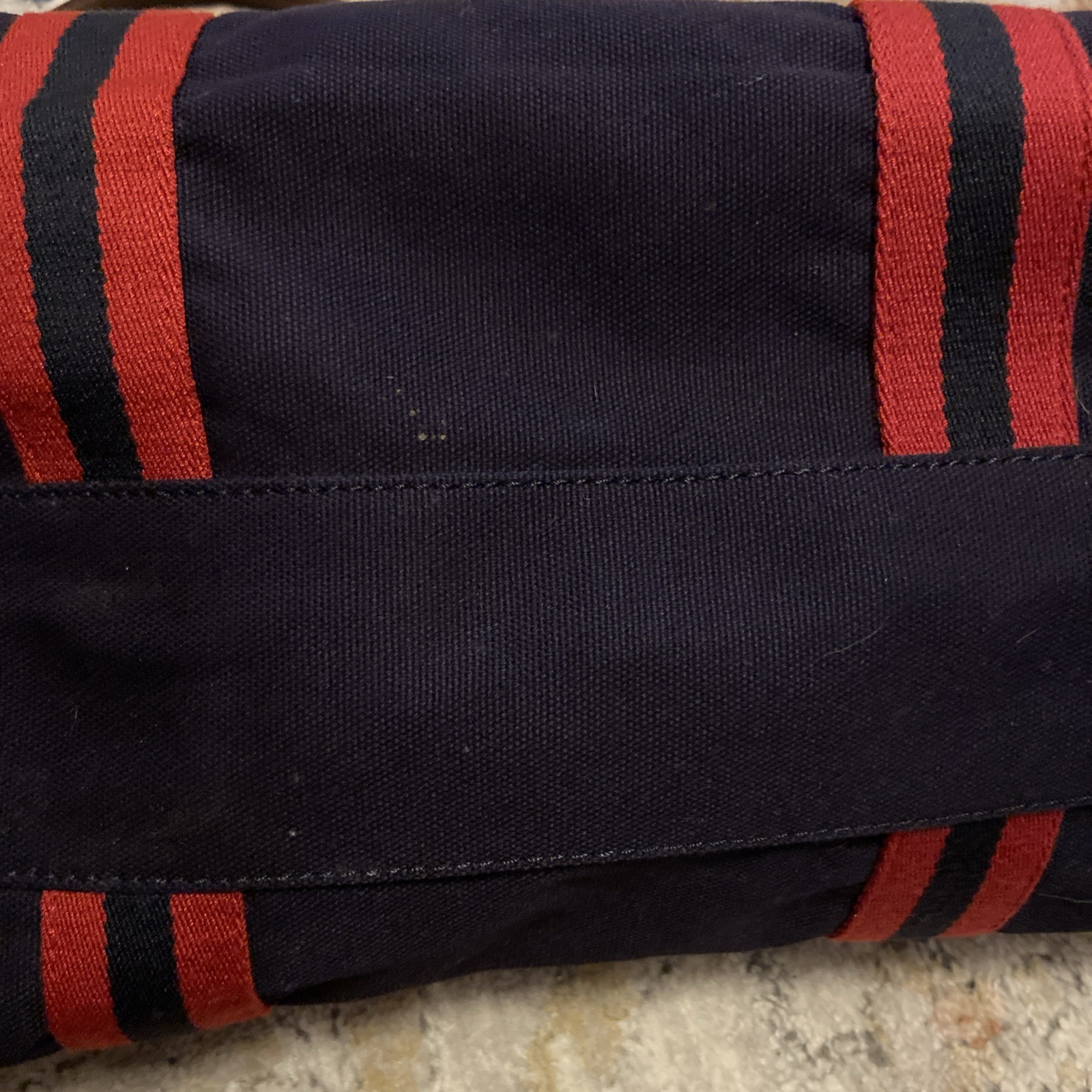 Tommy Hilfiger Weekender Duffle Bag Navy Unisex Canvas Blue Red Brown