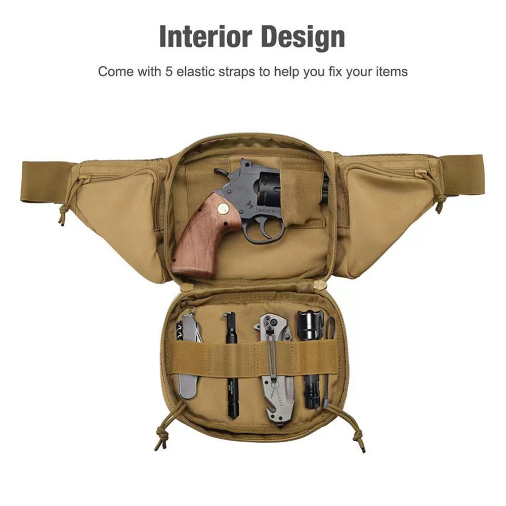 Outdoor Concealed Carry Fanny Pack Holster Tactical Military Waist Pouch Gun Bag