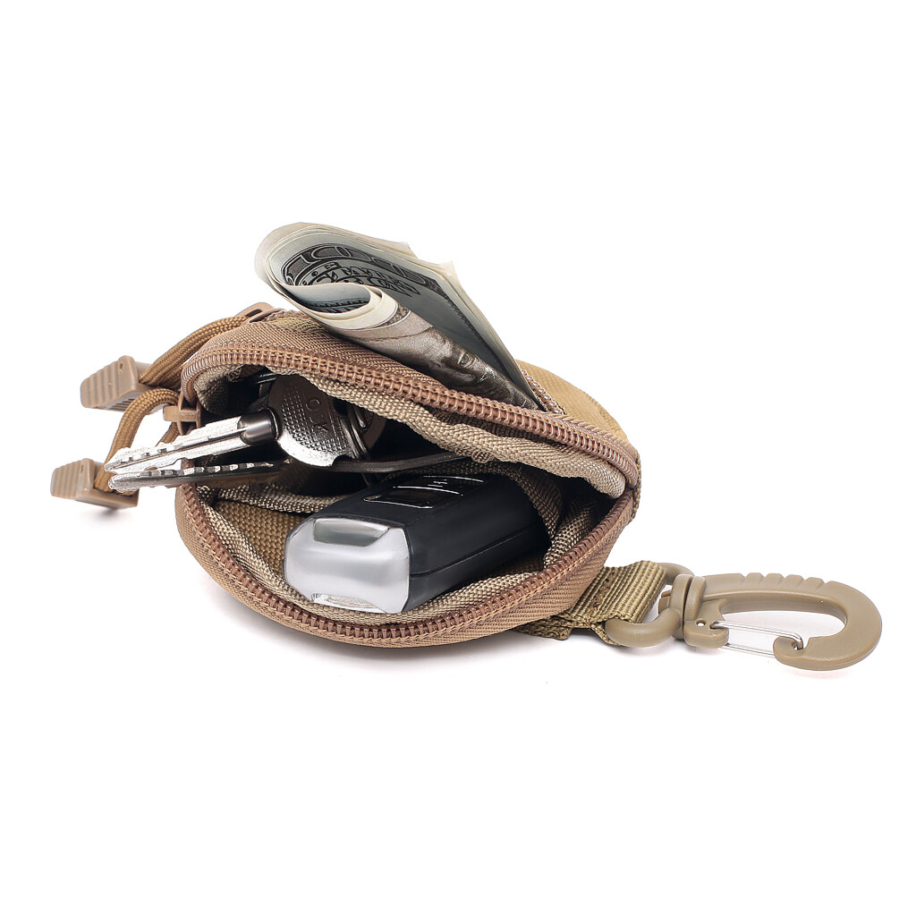 Tactical Mini Key Wallet Holder Coin Pouch Military Zipper Small Pocket Bag Men