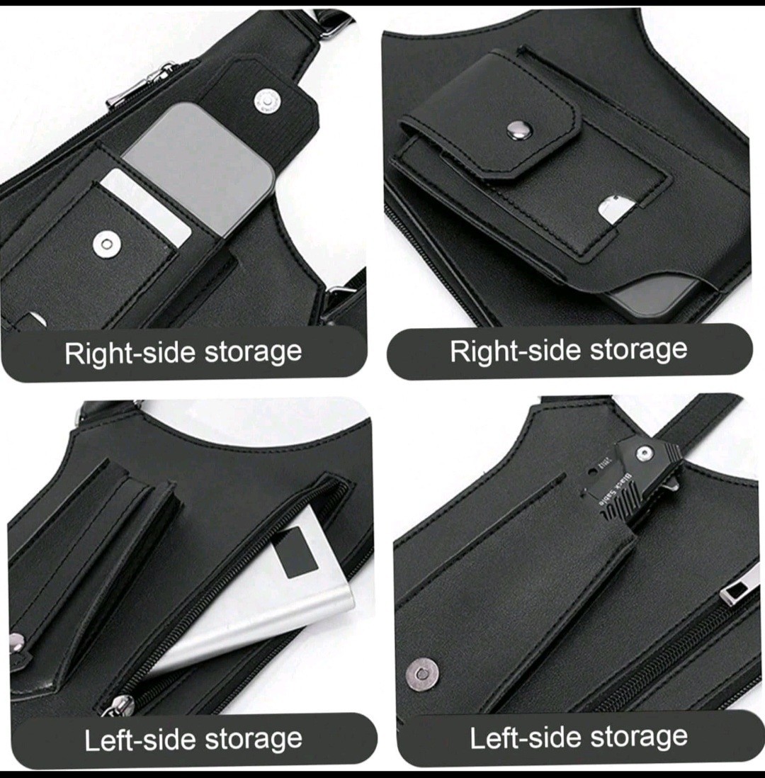 Black Hidden Underarm Shoulder Bag Anti Theft Leather Holster Pouch Wallet Men
